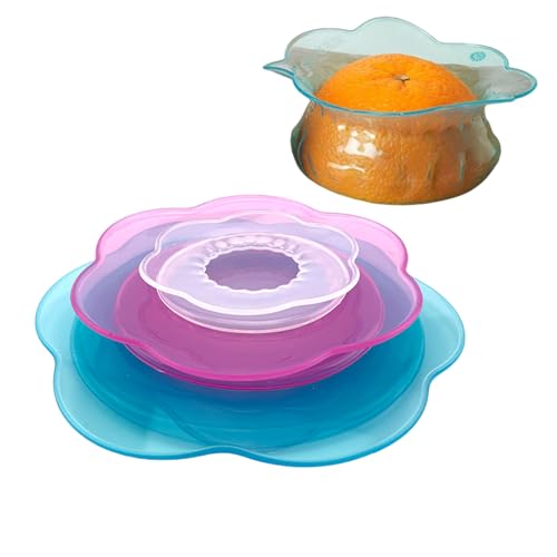 Stretch Lid Set, Heat-Resistant Foods Cover, Reusable Silicone Rectangle Containers, Elastic Microwave-Safety Bowl Lid, Stretchable Lids Covers for Kitchen, 8.4x7.2x2.2 inches