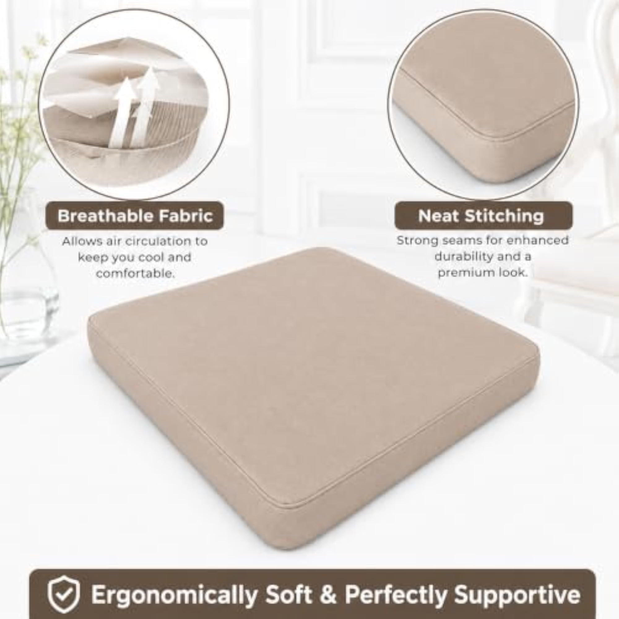 Non-Slip Memory Foam Chair Cushion