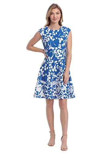 Image of London Times Womens Dresses Cap Sleeve Fit and Flare - Elegant Summer Cocktail Graduation Garden Party Wedding Guest Dress