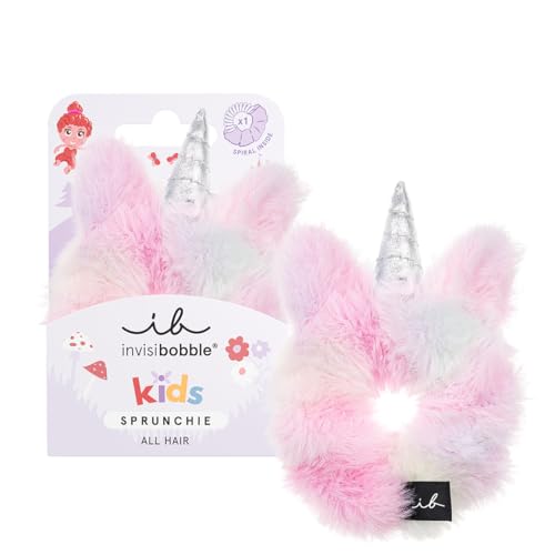 Image of invisibobble Kids Scrunchie Unicorn, Colourful Unicorn & Candy Design, Plush Hair Scrunchie, Soft & Strong Hold for Girls, Pack of 1