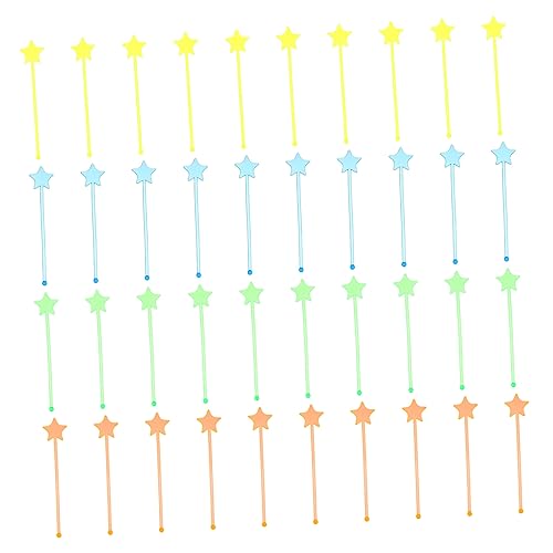 Cabilock 50Pcs Colorful Mixing Rods Star Shaped Beverage Stirring Sticks for Home Bar and Parties Drink Mixers Ergonomic Design for Easy Grasp for Cocktails