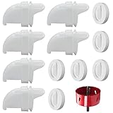 Chicken Feeders No Waste with Rat Stopper Caps, No Waste Chicken Feeder with 1 Hole Saw and 6 Ports, Weatherproof & Rodent Proof, Automatic Chicken Feeder Gravity Feed Kit for Barrels, Buckets, Bins