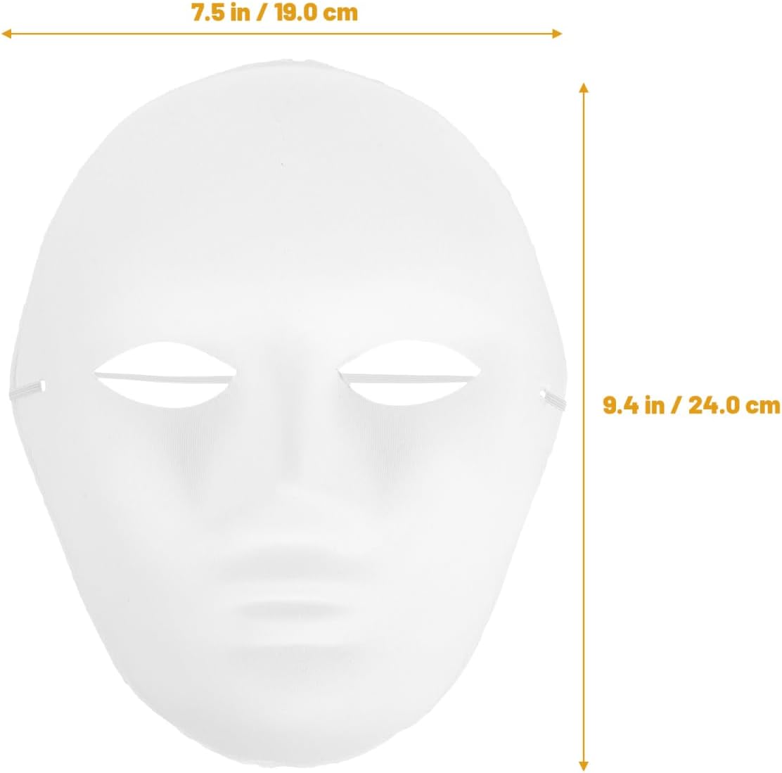 Amosfun 24Pcs DIY Mask Blank Painting Male Full Face Mask for Halloween Ghost Cosplay Masquerade Hip Hop Dance Party Favors