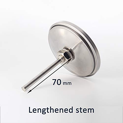 GALAFIRE 80 mm großes Zifferblatt 300 °C BBQ Grill Thermometer Holz Smoker Temp Gauge mit verlängertem 73 mm Stiel für Grillen Fleisch Kochen