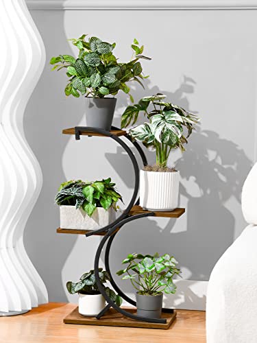 Chphi Plant Stand Indoor 4-Tier Wrought Iron Plant Stand Green Indoor Plant Stand Use Office Home Decor By Plant Stand Indoor Wood #TOP2