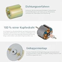 Greartisan DC 12V 1000RPM Getriebemotor Hohe Drehmoment Elektrische Mikrodrehzahl Reduktion Getriebemotor Exzentrische Ausgangswelle 37mm Durchmesser Getriebe – Ansicht 5