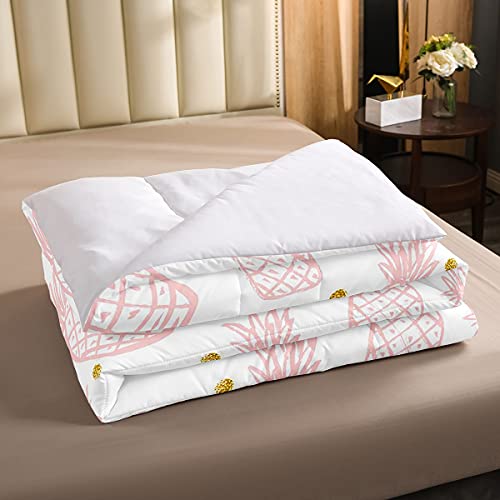 Feelyou-Pineapple-Bedding-Set-for-Girls-Kids-Cute-Pink-Tropical-Fruit-Comforter-Room-DecorGolden-Polka-Dots-Comforter-Set-Pineapple-White-Bedding-Duvet-Set-Twin-Size-2Pcs-Quilted-Boys 41EXD7ZNZXL
