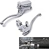 Compatible with 1996-2012 Harley Touring Chrome Kit 1 Handlebar Switch Control + Brake Master Cylinder Clutch Lever + Hand Grips