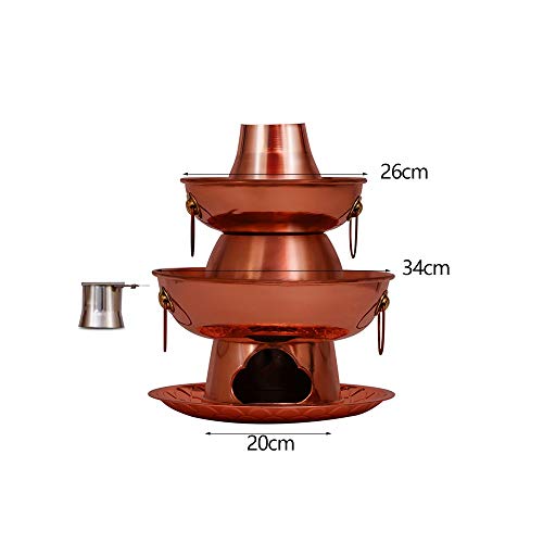 Olla caliente tradicional de cobre para hotpot 34 cm miniatura 2