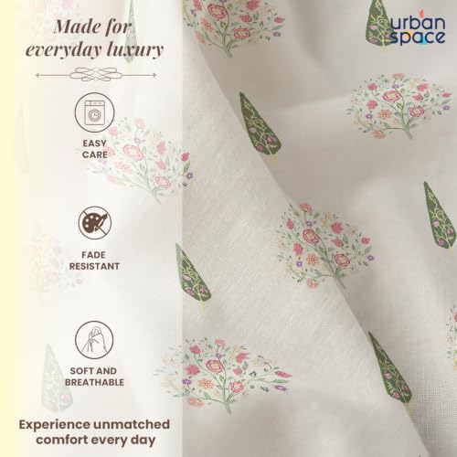 Image of Urban Space Festive Gifting Set- 100% Cotton Bedsheet for Double Bed, Floral Bed Sheet with 2 Pillow Covers Gift Set in Gift Box, 88 x 100 Inches, Kings Bloom I | Diwali, Festive & Housewarming Gift
