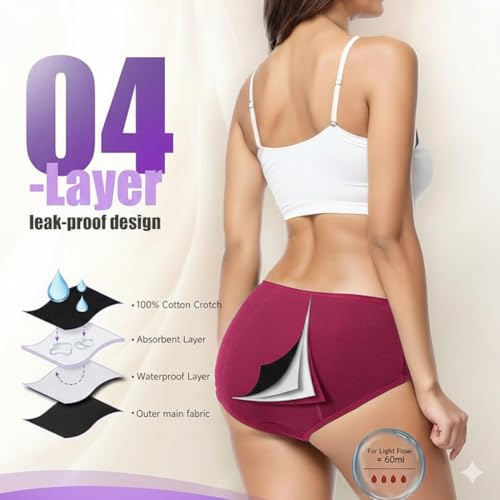 Image of DIVING DEEP Women's Period Panty | Pack of 2 Leakproof Menstrual Underwear | Heavy Flow Protection | Reusable & Washable Period Panties for Women & Teens