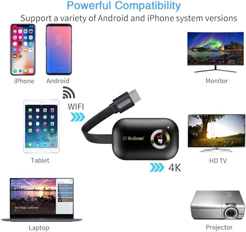 Image of ETZIN 4K Wireless HDMI Display Dongle | Wi-Fi Screen Mirroring Adapter for TV /Projector /Monitor | Supports Miracast, DLNA, Airplay | Compatible with Android, iOS, Windows, etc.