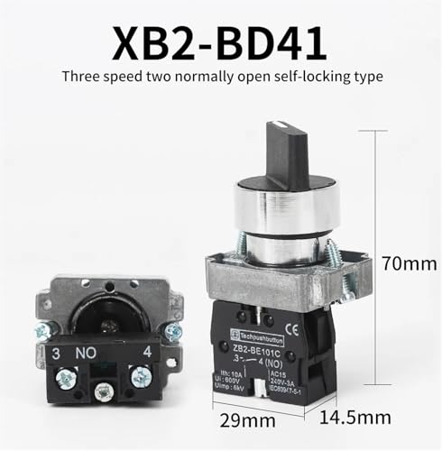 Interrupteur bouton sélecteur XB2-BD41 22mm pour commande de circuit