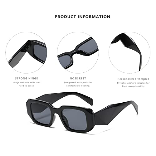 LASPOR Retro Rectangle Sunglasses For Women Men 90s Trendy Glasses3