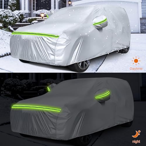 Image of Waterproof Car Covers Replace for 2012-2025 Audi Q3, 6 Layers Silver All Weather Custom-fit Car Cover with Zipper Door & Windproof Bands for Snow Rain Dust Hail Protection