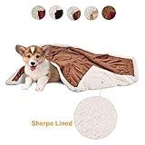 Pawsee Fleece Haustierdecke Flauschig Waschbar Sherpa Plüsch Kuscheldecke Hundebett für Hunde Welpen Katzen, 114 x 76cm