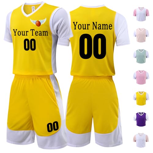 Custom Basketball Shirt and Shorts Set for Youth Adults Personalized Basketball Clothes Jersey with Name Number Team Logo
