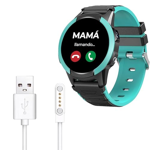 Cargador Compatible con SaveFamily Reloj Inteligente- Cable de Carga y Estación de Carga para SaveFamily Iconic Plus 2/SaveFamily Slim 4G/SaveFamily SaveWatch Plus 4G Reloj Inteligente (Blanco)