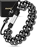 MagnetRX® Magnetic Hematite Bracelet – MAX Strength Magnetic Stones – Beaded Magnetic Bracelets for Men and Women (Double Strength 8mm)