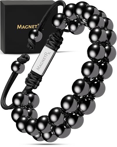 MagnetRX&reg; Magnetic Hematite Bracelet &ndash; MAX Strength Magnetic Stones &ndash; Beaded ...