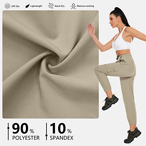 Cagola Khaki Cargo Pants For Women Quick Dry Lightweight Hiking Pants With Pockets Upf 50+ Summer Workout Outdoor Xl #TOP2