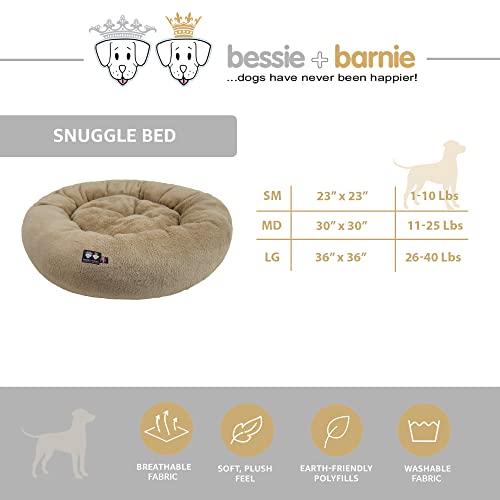 Bessie And Barnie Snuggle Dog Bed - Extra Plush Fabric Dog Bean Bag Bed - Reversible Circle Dog Bed - Machine Washable Donut Dog Bed - Calming Dog Bed - Multiple Sizes & Colors Available #TOP5