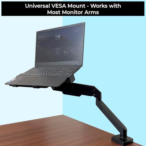 Image of Laptop Tray for Monitor Arm| Fits Up to 17.3-Inch Laptops| 9 kg Load Capacity| VESA 75x75 & 100x100 Compatible| Anti-Slip Pads| Adjustable Laptop Holder for Dual Monitor Setup