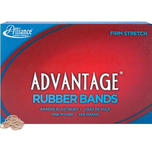 Alliance Rubber 26085 Advantage Rubber Bands Size #8, 1 lb Box Contains Approx. 5200 Bands (7/8 x 1/16, Natural Crepe) , Beige