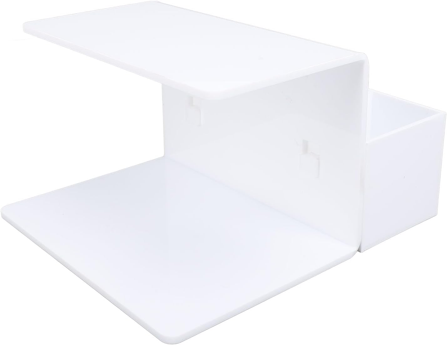 Asixxsix Eyelash Grafting Pillow Stand, Acrylic Eyelash Pillow Rack with Tape Dispenser Cutter, Warm Lash Extension Makeup Tool Display Cabinet Shelves, for Eyelash Salons (White)