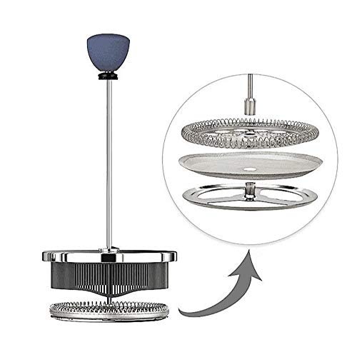 Yongqin 5 pacotes de tela de filtro de substituição French Press, filtros de metal de aço inoxidável