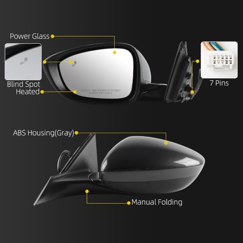 Dasbecan Side Mirror For 2023-2026 Honda Accord 7Pin Left (Meteorite Gray) - 1