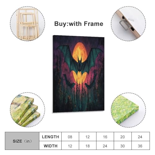 Impression sur toile chauve-souris murale deco 50x75cm