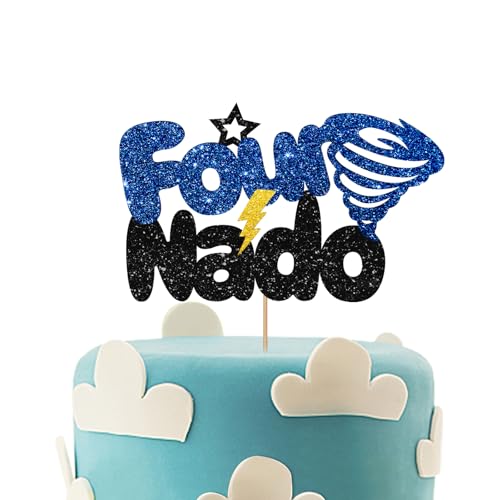 Fournado Cake Topper Blue & Black Glitter