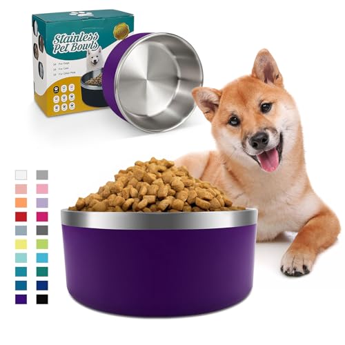 Coldest Wassernapf Aus Edelstahl – 1,8 Liter, Rutschfester Gummi-Boden, Forever Pink Glitter, Für Hunde & Katzen