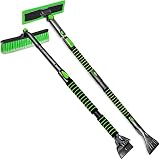 SEAAES Extendable 44" & 51" Ice Scraper and Snow Brush with Foam Grip for Car Windshield Window SUV