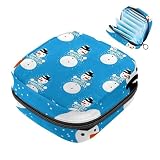 Merry Christmas Snowman-931 - Kit per il primo periodo per ragazze, salvaslip assorbenti, borsa mestruale, supporto per assorbenti con cerniera, organizer per tovaglioli sanitari