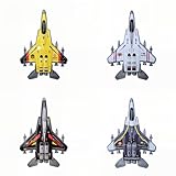HYKS Die-cast Fighter Jet Toy Set – 4 Pcs Pull Back Military Airplanes for Kids | Metal Miniature Army Aircraft Models | Durable Plane Toys for Boys | Air Force Party Favors & Playset