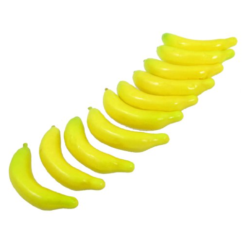 Ruilogod Casa Tabla de simulación de la Fruta Modelo de imitación de Espuma de plátano Ornamento 10 Piezas
