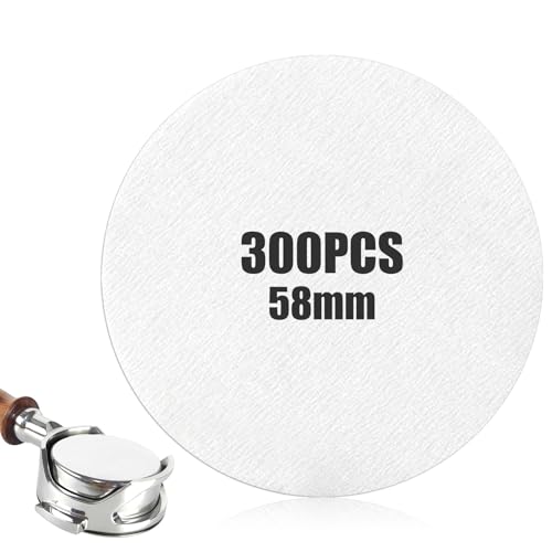 300 Pièces Ronds Filtres à Café Jetables,58mm Remplacement Filtre pour Café Compatible,Papier Naturel pour Cafetières,Papier Filtre à Café Rond Non...