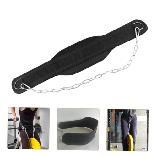 Cinturón de dips y dominadas BESTonZON en nylon negro ajustable 4