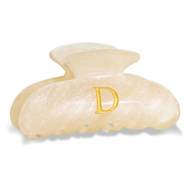 Image of Acrylic Letter Hair Clips for Women - Monogram Hair Claw Alphabet Large Hair Clip, Fashion Glitter Claw Clips Elegant And Durable Hair Accessory, Letter D