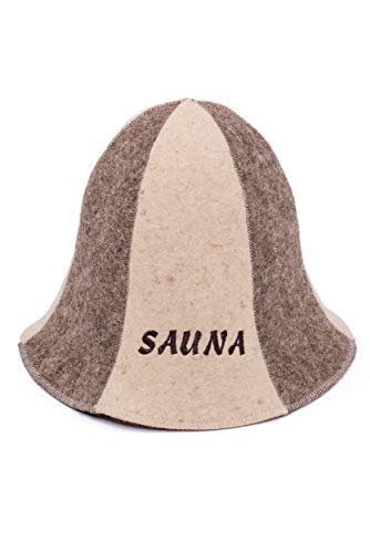 Ger3as Chapeau de Sauna 100% en Feutre Hat de laine avec broderie pour homme et femme casquette de bien-être Bonnet de Sauna (Sauna) Cover
