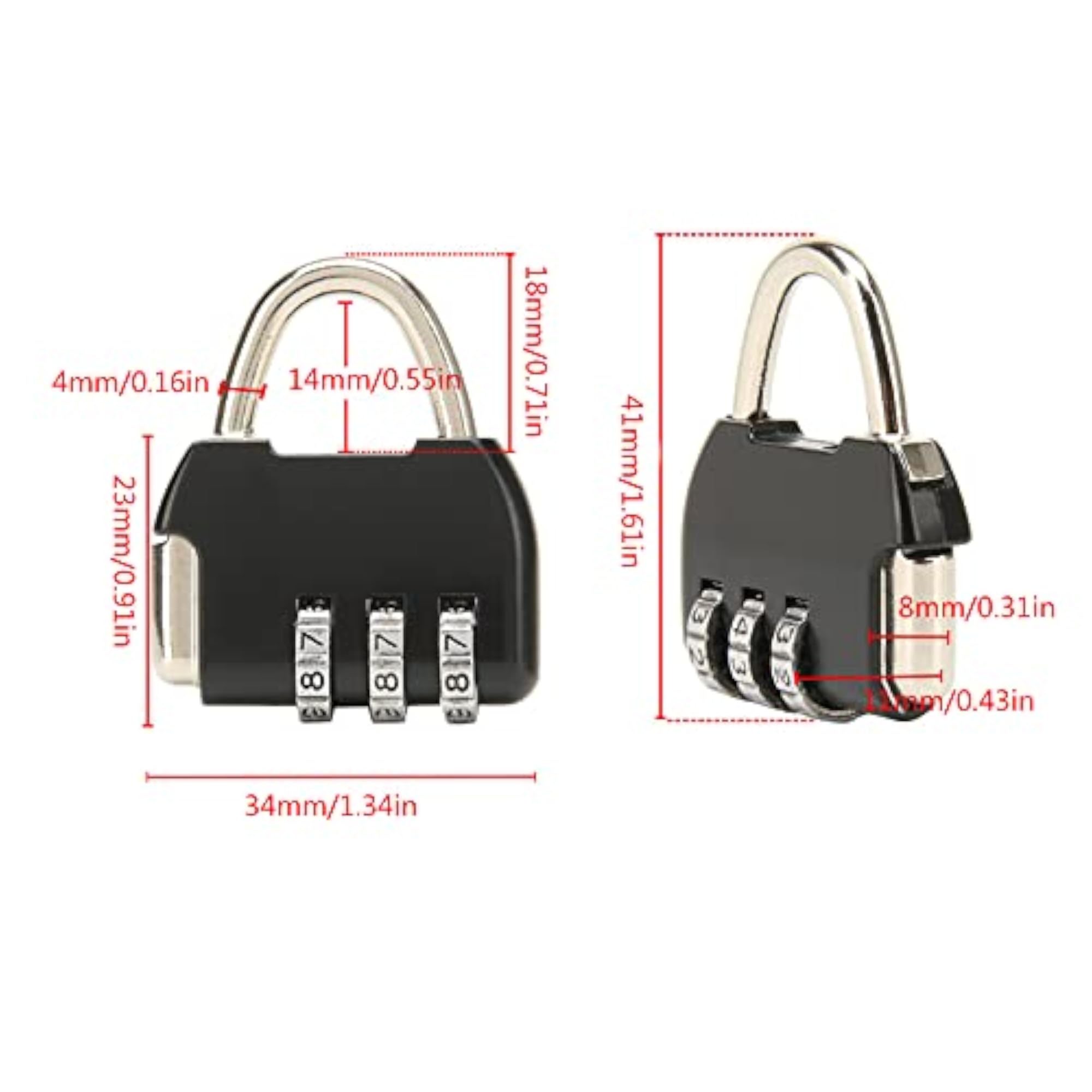 6Pcs Small Combination Lock for Suitcases