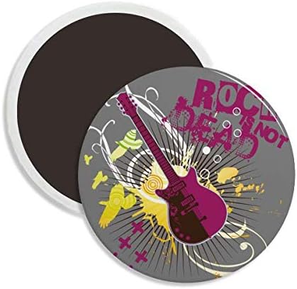 Rock Music Guitar Music Instrument Round Ceramics Fridge Magnet Keepsake Decoration image 2
