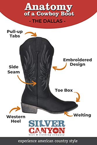 Women's Western Cowgirl Cowboy Boot | Brown Dallas Pointed Toe by Silver Canyon - Thumbnail 5