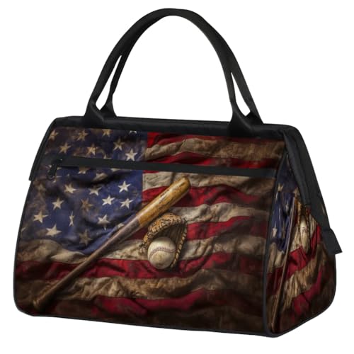 Bolsa de viaje de 24L con diseño de béisbol vintage para deporte y gimnasio
