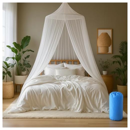 Zufio Mosquito Net for Bed, Extra-Long Bed Canopy for Girls 12.5M Coverage Mosquito Bed Net Essential Summer Netting Cover for Home Outdoor& Trip