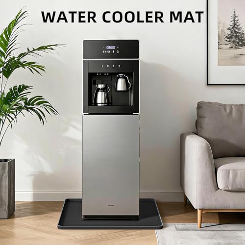 BELOCHU Water Cooler Mat 19.7x19.7 Inch - Soft Silicone Mat with Raised Edges, Waterproof Silicone Tray to Prevent Leak & Floor Damage, Anti-Slip Pad for Mini Fridge, Humidifier, Ice Maker, Black - Thumbnail 2