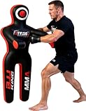 Unfilled Grappling Dummy – Adult Life Size Wrestling & BJJ Training Dummy, MMA Jiu Jitsu Judo Takedown & Throwing Practice, Heavy-Duty Triple-Stitched Canvas Submission Dummy (Black, 5ft / 60')