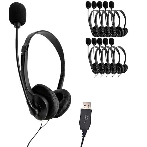 Casques stéréo USB réduction de bruit pour open space pack de 10